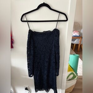 H&M Navy Lace Off-Shoulder Dress